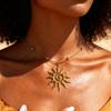 Light Luxury High-end Spiral Sun Clavicle Chain Women European New Niche Pattern Daily Dating Party Fashion Neck Accessory Gift