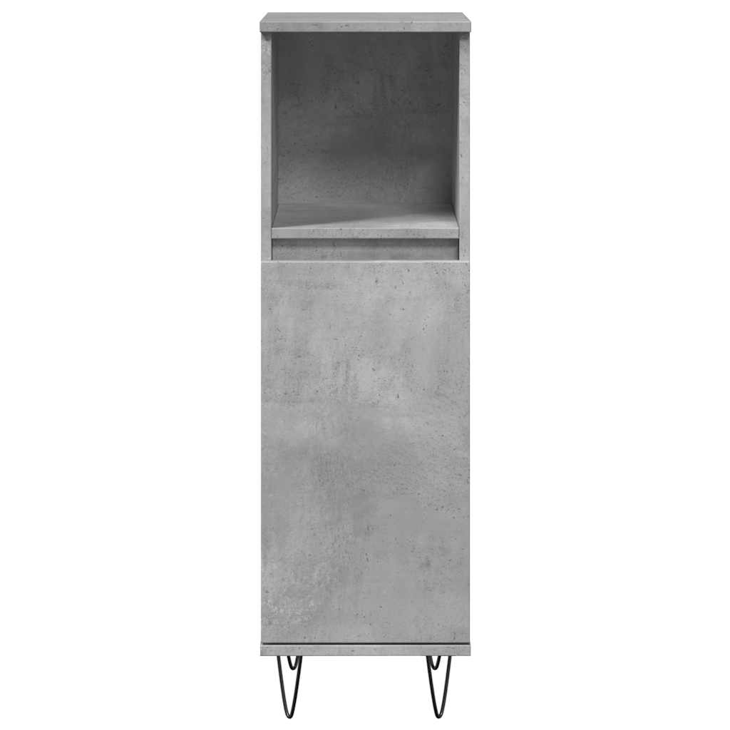 3 Piece Bathroom Furniture Set Concrete Grey Particleboard