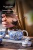 2025 Silver-Plated Ceramic Gongfu Tea Set with Teapot and Cups in Gift Box