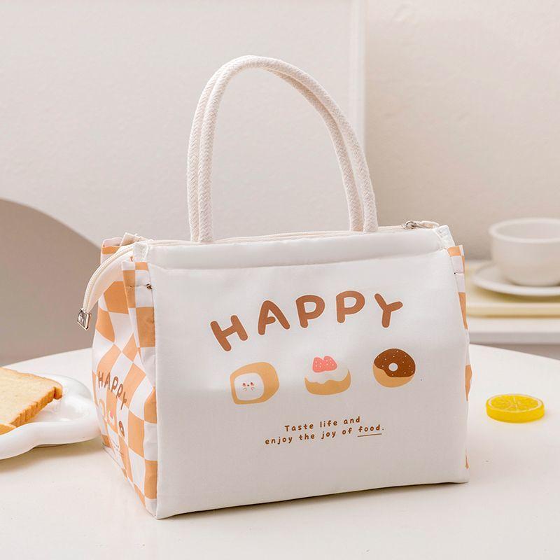 Cartoon Lunch Bag Bento Tote Pouch large-capacity lunch bag Women Cute Print Cooler Insulated Bag thick aluminum foil Handbag