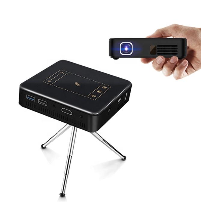 Mini Smart DLP Projector Portable Home Theater 3D Cinema TV 4K-Laser Rechargeable Smart Movie Outdoor Projector with Touch Panel
