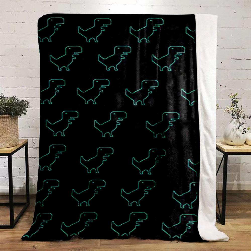Glow Dinosaur Pattern Blanket Design Flannel blanket for bedroom, living room, sofa, and nap sofas.