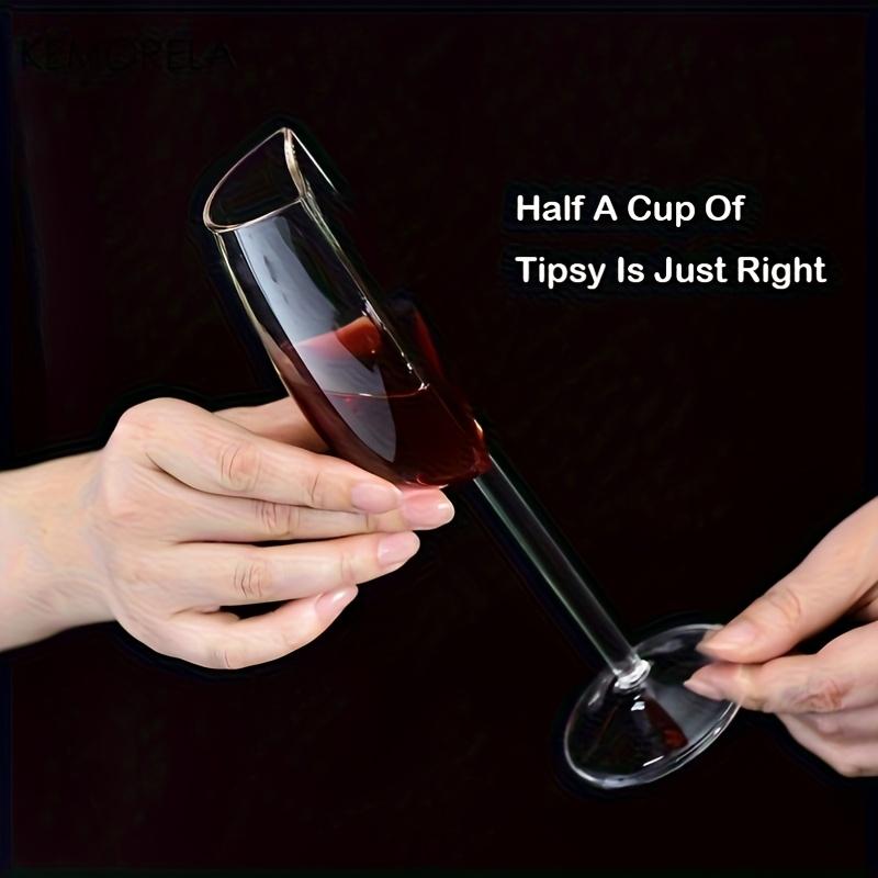 Unique Half Wine Glasses (4.73oz), Innovative Design for Red And White Wine,Perfect for Celebrations with Friends, Anniversaries, Weddings