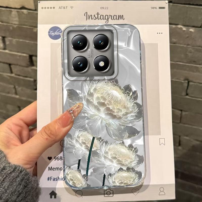 

Чехол с бамбуковым листом и цветком для женщин и девушек, с текстурой воды, для Xiaomi 14T 13T Pro 14Tpro 11 Lite 5G NE, противоударный бампер, чехол-накладка Xiaomi 11 Lite NE белый