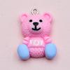 Colorful Resin Cartoon Bear Pendant & Letter Keychain for DIY Jewelry