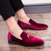 Scarpe da Uomo Mocassini Fatti a Mano per Feste e Matrimoni Scarpe da Uomo in Velluto con Foglie e Fibbia Dorata Scarpe Eleganti da Uomo Ballerine da Uomo Zapatos Hombre