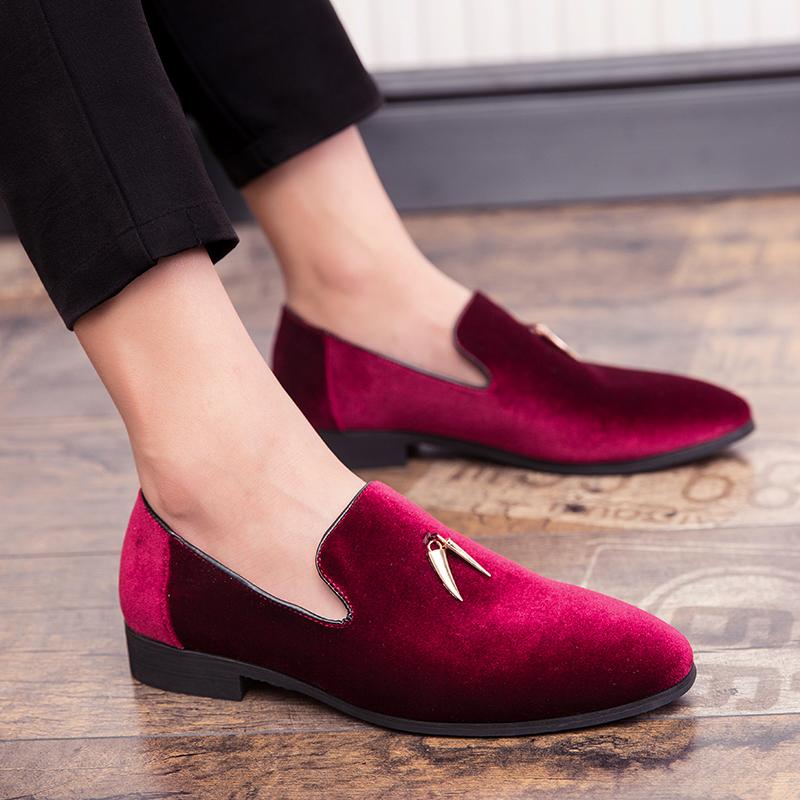 Scarpe da Uomo Mocassini Fatti a Mano per Feste e Matrimoni Scarpe da Uomo in Velluto con Foglie e Fibbia Dorata Scarpe Eleganti da Uomo Ballerine da Uomo Zapatos Hombre