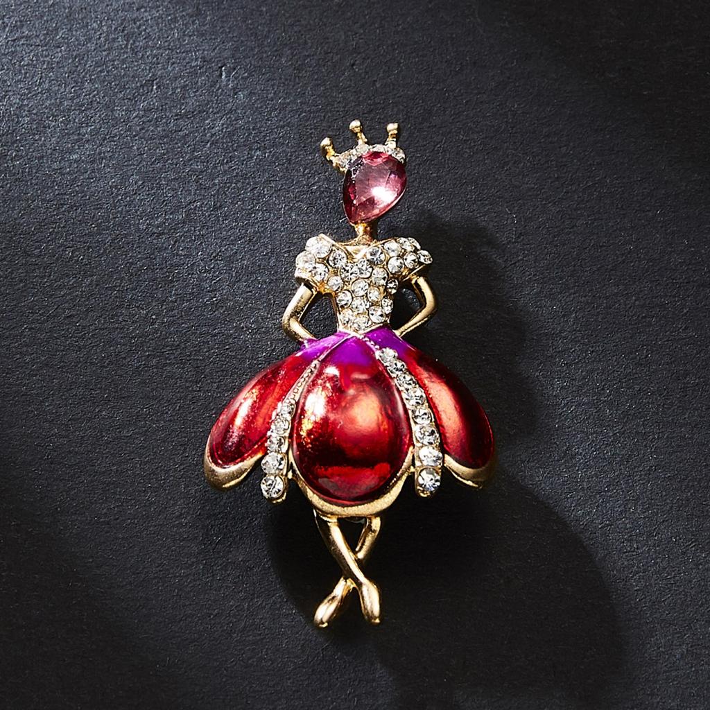 Temperament Dancing Fairy Girls Brooch For Women Men Artistic Cute Rhinestone Ballet Gymnastics Beauty Lady Pins Wedding Jewelry