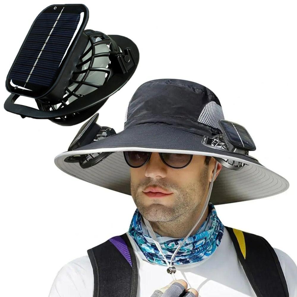 Digging Hole Solar Fan Mini Multi-purpose Fan Portable Outdoor Camping Fan  For Sun Hat