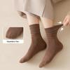1/5 Pairs Cotton Socks Women Seamless Soft Crew Socks Medium Tube Long Loose Casual Solid Color Anti-Pilling Breathable