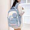 Women's Large Capacity Backpack Color Block Student Schoolbag Shoulder Bag