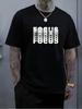 Unisexs Summer Crew Neck T Shirt Multi Layer FOCUS Letter Print Loose Oversized Short Sleeve Streetwear Casual White Top For Unisex