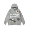 Graffiti Letter Foam Fleece Baggy Sweatshirts Męskie Oversize High Street Casual Hooded Hoodie Unisex Pullover Loose Hoody