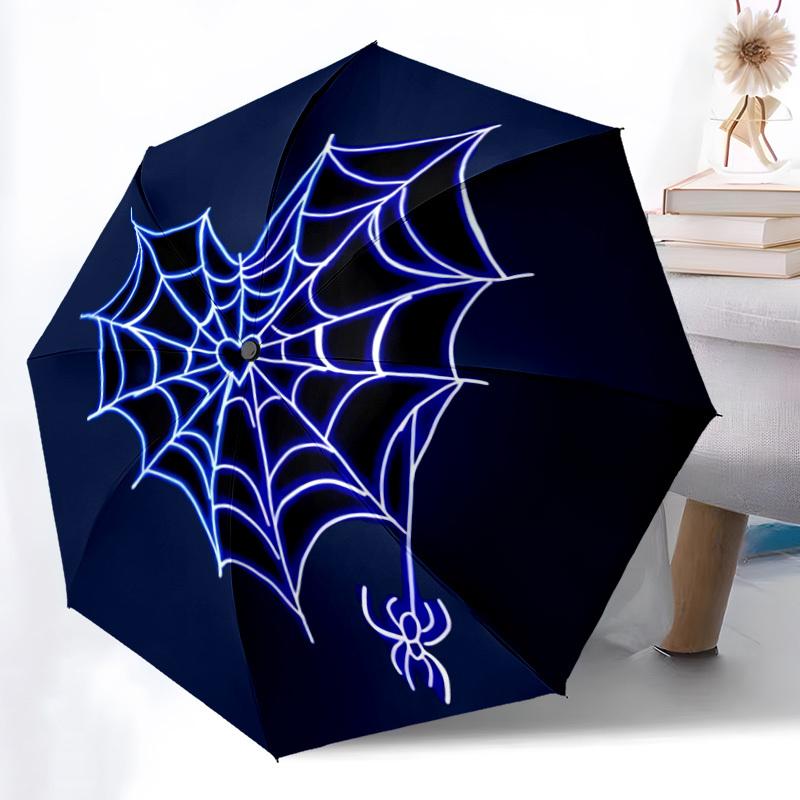 1pc Spider Web Automatic Open/close Umbrella, 8-Rib Sturdy Structure, Auto Folding/Opening, Portable Travel Umbrella for Women, Parties009