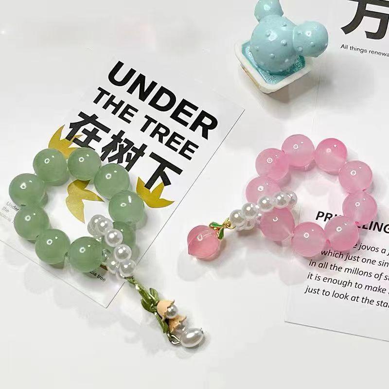 Xiaohongshu Peach Finger Twist Beads Around Finger Ring Super Fairy Peach Blossom Decompression Niche Design Student Pan Beads