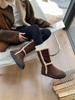 In the Winter of 25 Years, the New Thick-bottomed Velvet Warm Sheep Curly Velvet Fur Integrated Medium Tube Snow Boots Women
