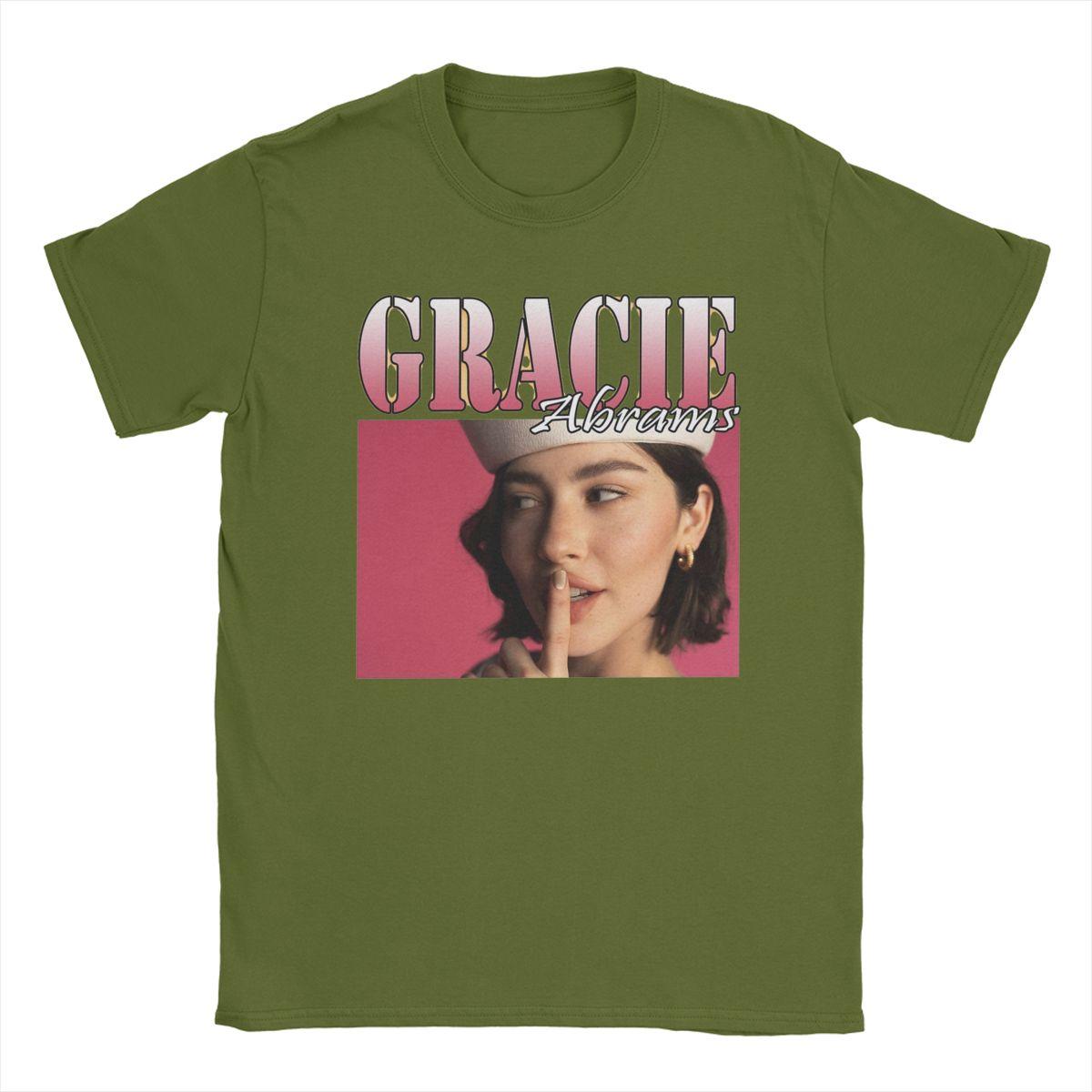 

Gracie Abrams T-Shirts Men Casual 100% Cotton Tee Shirt Crew Neck Short Sleeve T Shirt Plus Size Clothes 4XL