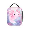 Cute Axolotl Salute Lunch Bag For Girls Print Lunch Box Fashion Picnic Cooler Bag Portable Waterproof Thermal Tote Handbags