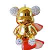 Heiß Süß Cartoon Acryl Strass Beschichtet Sitzender Bär Schlüsselanhänger Silikon Handgelenkband Paar Puppe Tasche Anhänger Zubehör Geschenk