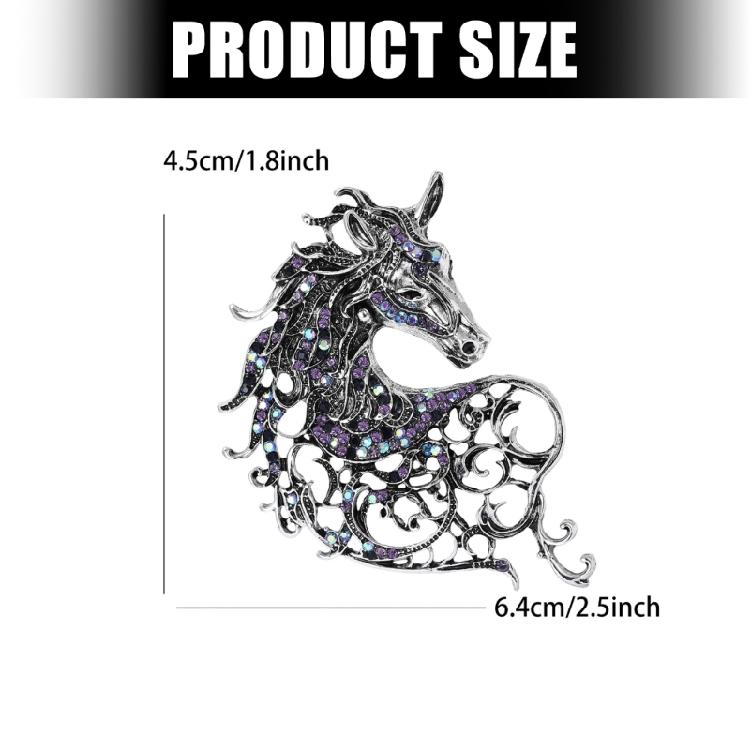 Elegant Horse Shape Brooch Set In Assorted Colors Sturdy Alloy Jewelry Metal Horse Pin for Women Men Gift