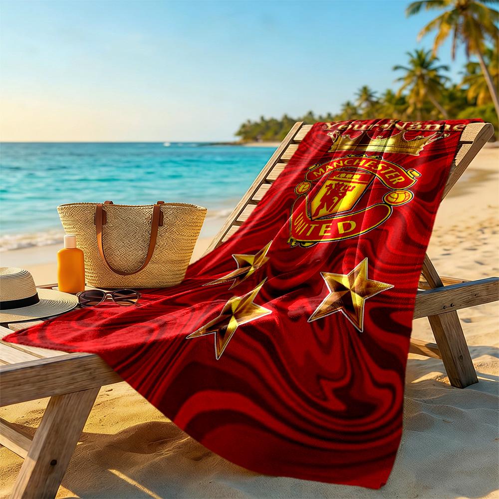 Manchester Personalized Name Beach Towel Quick-Dry Soft Microfiber Ideal for Travel Outdoor Swim Pool Yoga Surf Camping Hiking Gym Gift Holiday