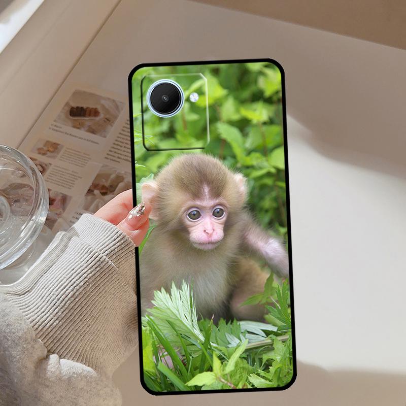 Cute Baby Monkey Animal For Realme 14 Pro Plus 10 11 12 13 GT 6 6T 5 GT7 Pro C67 C61 C55 C53 C51 C21Y C25S C75 Case