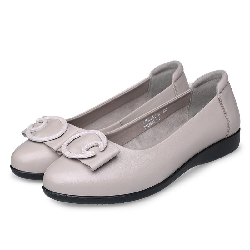 Elderly leather shoes women middle-aged heel fashion low medium non-slip mother shoes single shoes old man head soft sole 51312