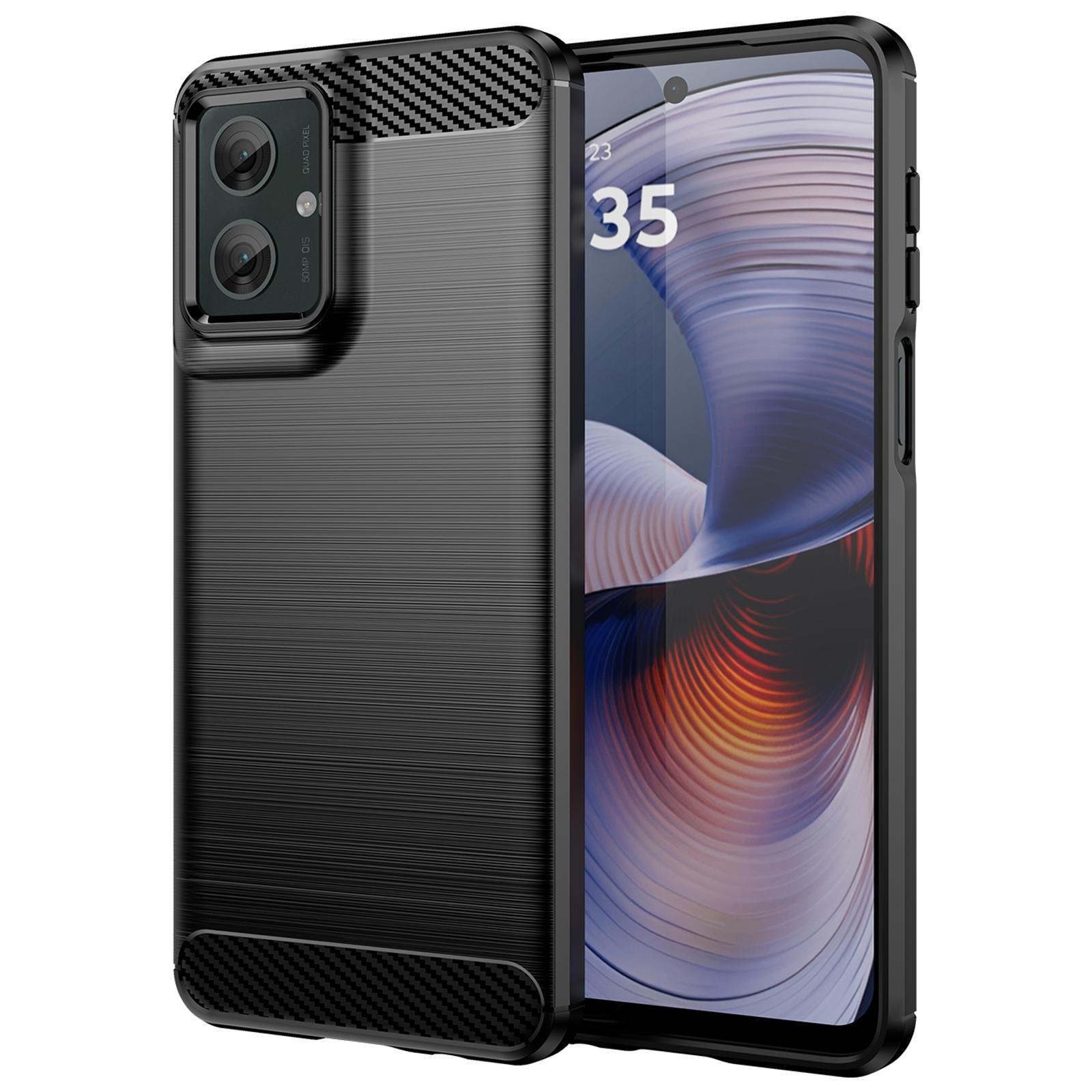 For Motorola Moto G55 5G Case Carbon Fiber Texture TPU Brushed Phone Cover A
