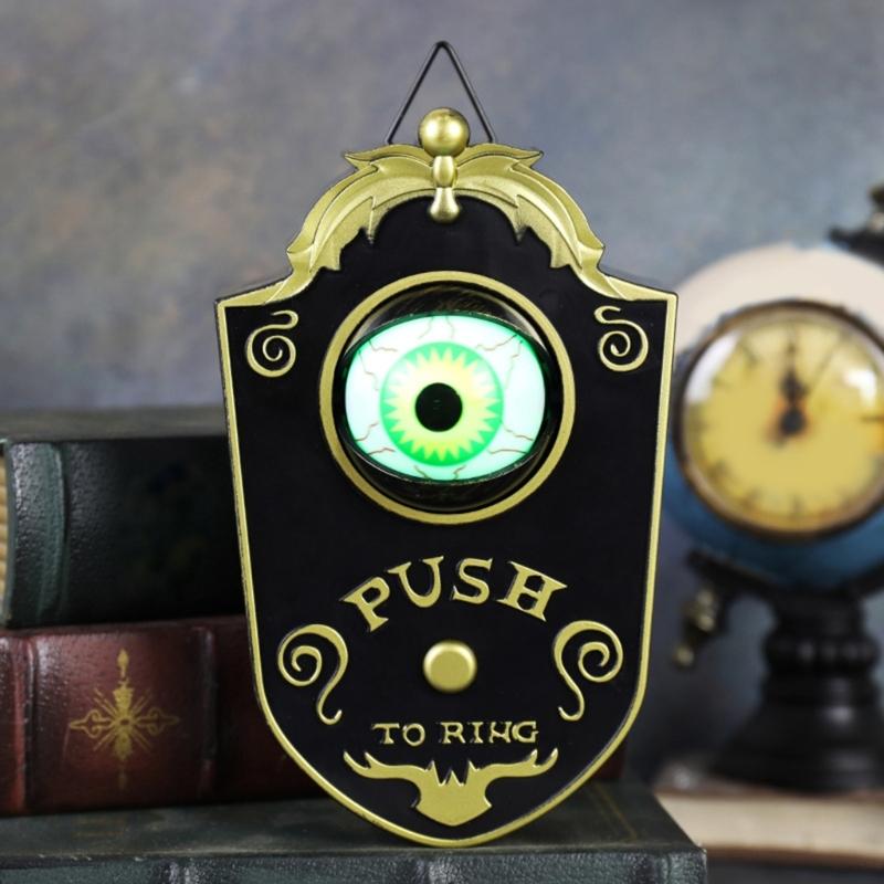 Animated Talking Eyeball Doorbell Waterproof PVC Materials Halloween Decoration With Light Effects For Porch