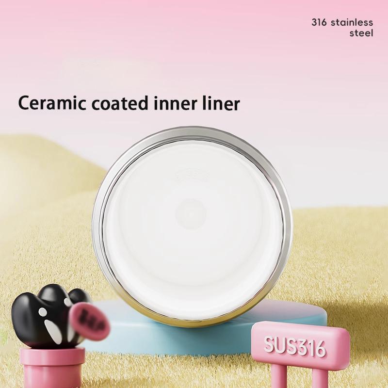 COOKER KING 680ml Straw Insulated Cup Cute Thermos Cup Large Capacity Portable Water Bottle Student Girls Cartoon Kettle/Mug