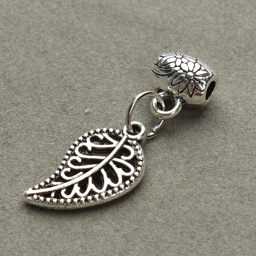 Louleur 10pcs Antique Silver Color Pendants Charm Big Hole Pendant For Jewelry Making DIY Gifts Bracelet Necklace Accessories