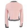 Chanel [New/Domestic Genuine] P71355K10217 CC Logos Button 100% Cashmere Tops 34 Pink / GrayUsed