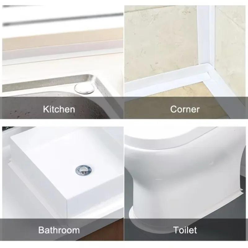 Bathroom Waterproof Wall Stickers Sealing Strip Tape Kitchen White Caulk Strip Tape PVC Self Adhesive Sink Mold Proof Seal Tape