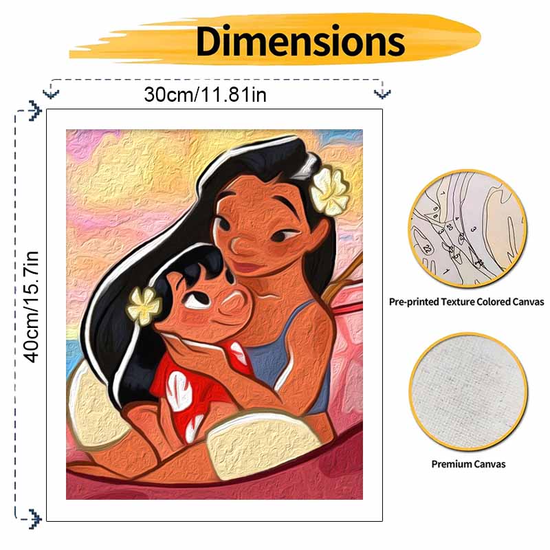 Disney Lilo and Stitch Oil Paint Digital Painting Art Kit Handmade DIY Painting Kit Home Decor