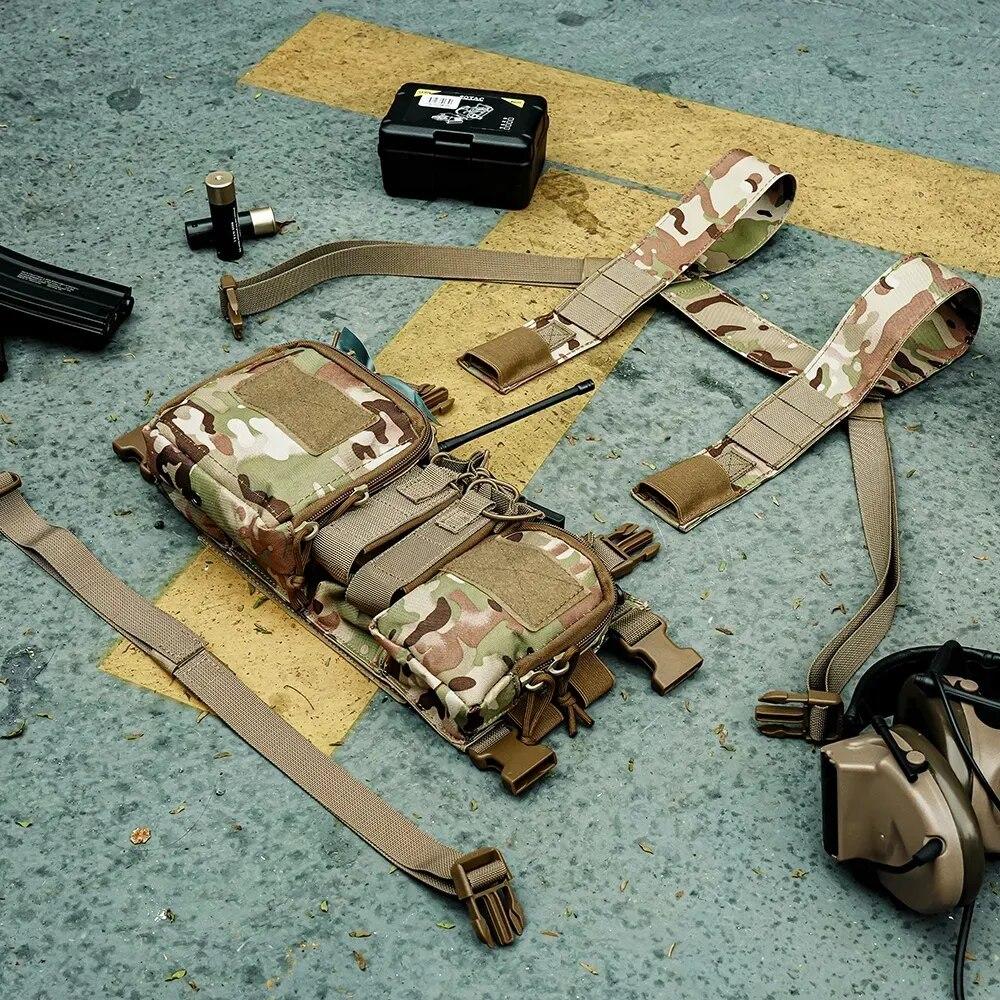 Tactische borstvest Rig Bag Field Training Vest Multifunctionele camouflageband met meerdere zakken Outdoor Camping CS Match Pack
