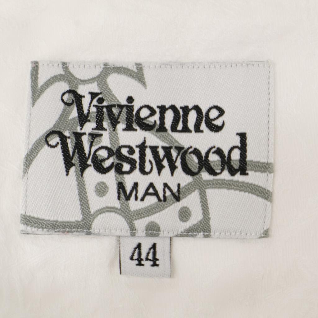 Vivienne Westwood White Goblin-style embroidered shirt tops 44 whiteUsed