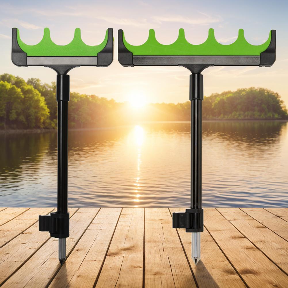 Fishing Rod Holder Fishing Rod Bracket Holds 3/5 Rods Fishing Pole Support Stand Fishing Rod Rest Fishing Accessories