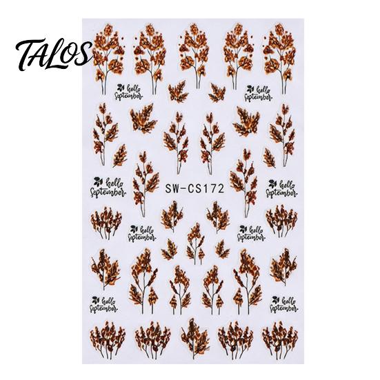 Autumn Manicure Sticker Leaf Nail Art Stickers, Waterproof Fall Maple Leaves Embellishments Decals, Self-Adhesive Stickers for Women and Girls