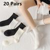 5/10/20 Pairs Mix Color Socks Fashion Women Ruffle Frilly Socks Novelty Funny Ankle Socks Cute Solid Cotton Breathable Sock