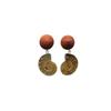 Raw Ore Conch & Shell Heart Wood Stud Earrings – High-End Niche Design