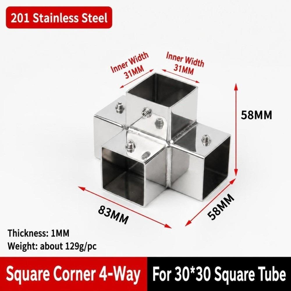 20mm 30mm Square Tube Connector Two/Three/Four/Five-Way Right Angle Tube Coupling Connector Heavy Duty Quick Connect