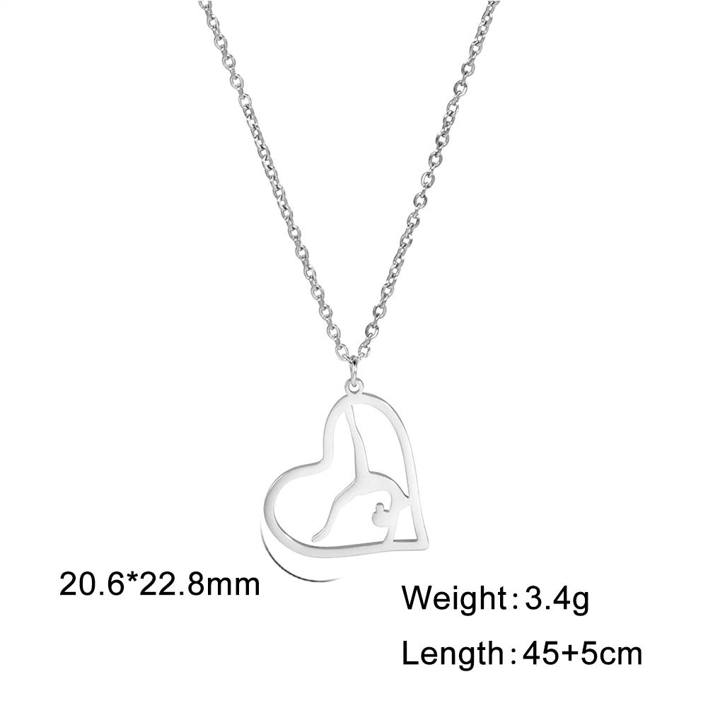 Unift Edelstahl Sport Damen Halskette Läuferin Rhythmische Gymnastik Mädchen Silhouette Anhänger Mode Geburtstag Schmuck Großhandel