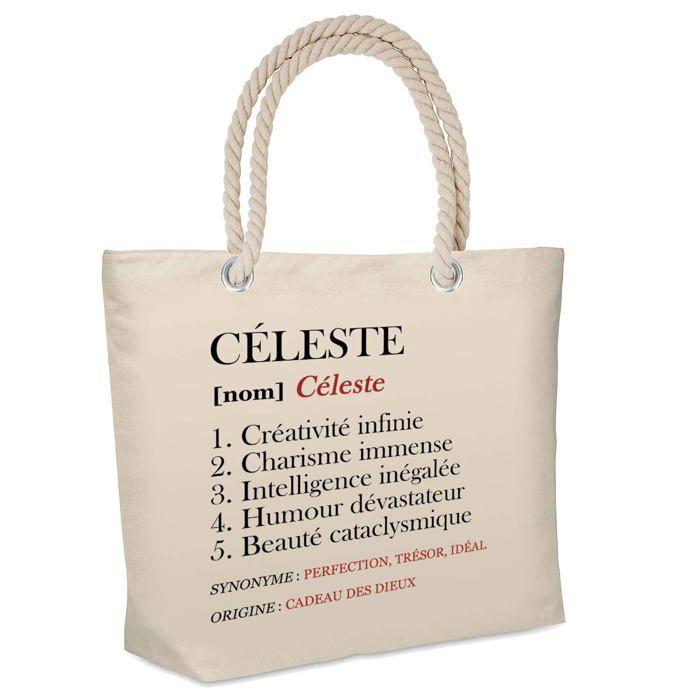 Sac de plage - PLANETEE - Céleste Définition - Coton - Beige - Grande contenance
