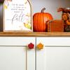 2 Pcs Decorative Knob Covers Fall Leaf Stretch Over Hardware Decorations for Autumn Kitchen Bathroom Home Dressers Decor