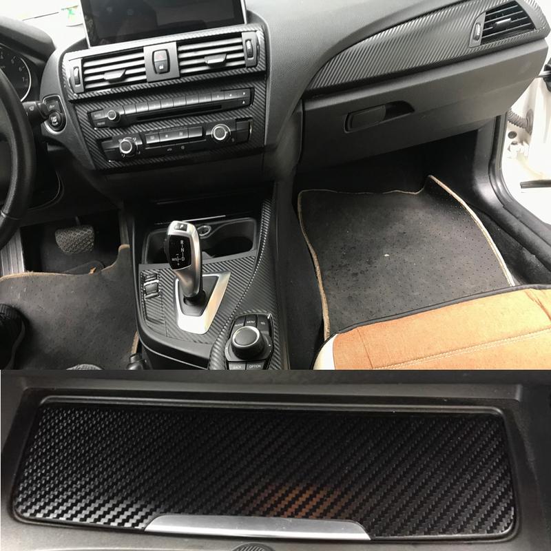 For BMW 1 Series F20 2012-2016 Interior Central Control Panel Door Handle 5D Carbon Fiber Stickers Decals Car Styling Accessorie