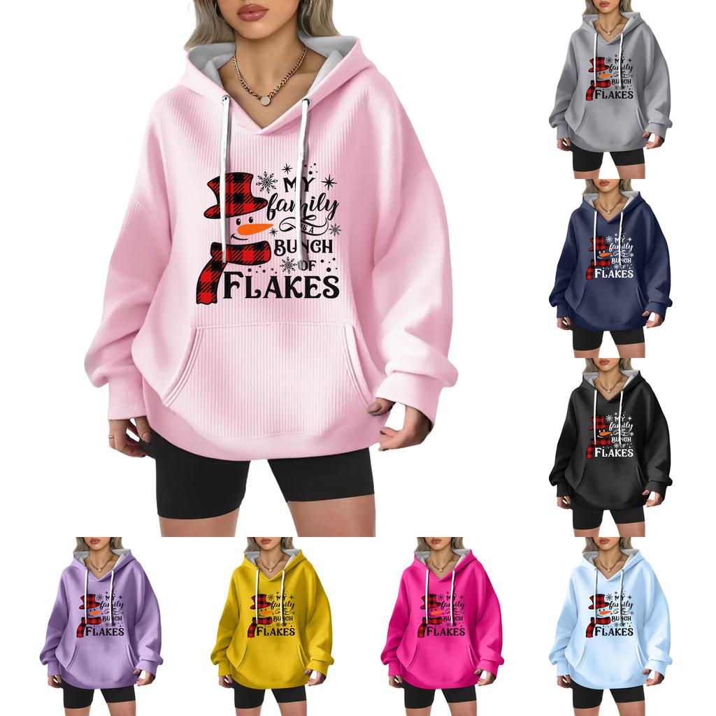 Women's Fashion Casual Christmas Angel Print Pullover Long-Sleeve Sweatshirt