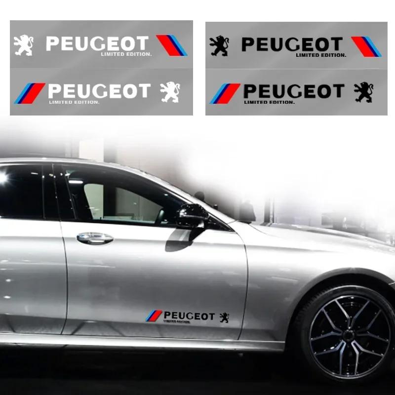 Für Peugeot 2 Stück Auto Seiten Tür 3D Aufkleber Abzeichen Dekal Dekoration Auto Zubehör Für Peugeot 206 308 307 208 207 3008 2008 508 4