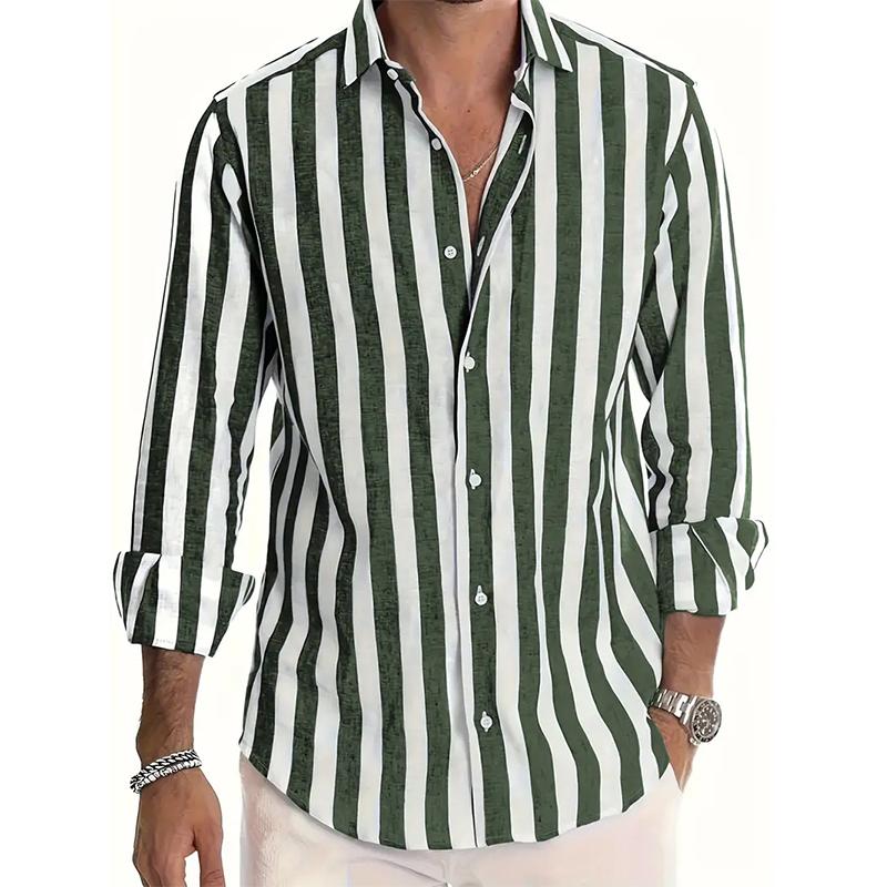 Spring and Autumn Men's Long Sleeved Button Up Shirt 3D Digital Printing for Casual Daily Entertainment and Fashion Design