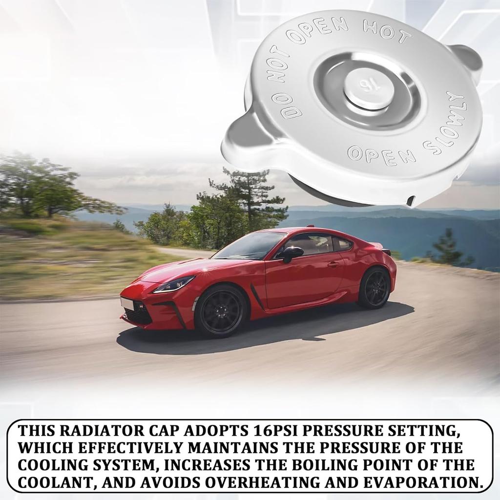 1PC Radiator Cap, 16PSI Car Accessories Waterproof And Leak-Proof Cooling Water Cover Replacement, Dual Lug Design Engine Radiator Seal Cap Universal