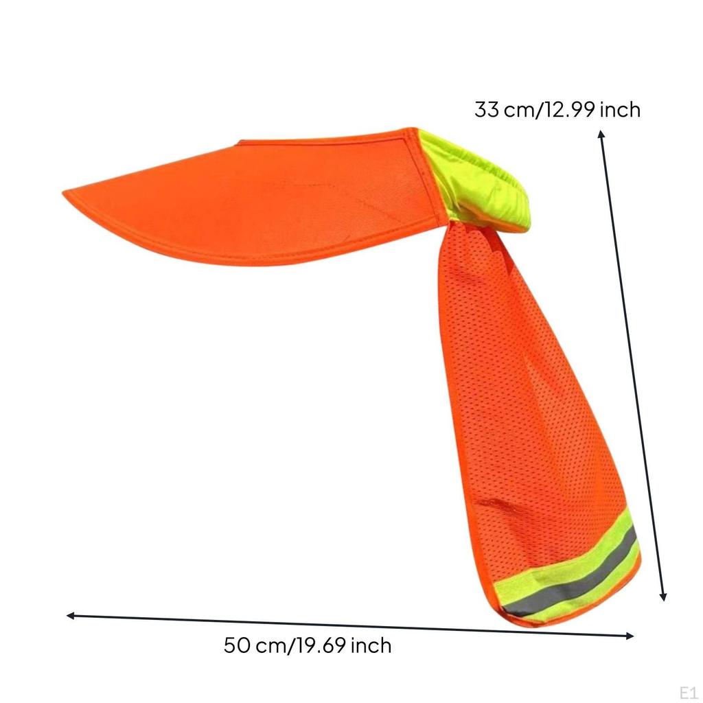 Hard Hat with Neck Flap Breathable Helmet Cover Reflective Brim for Farmers,